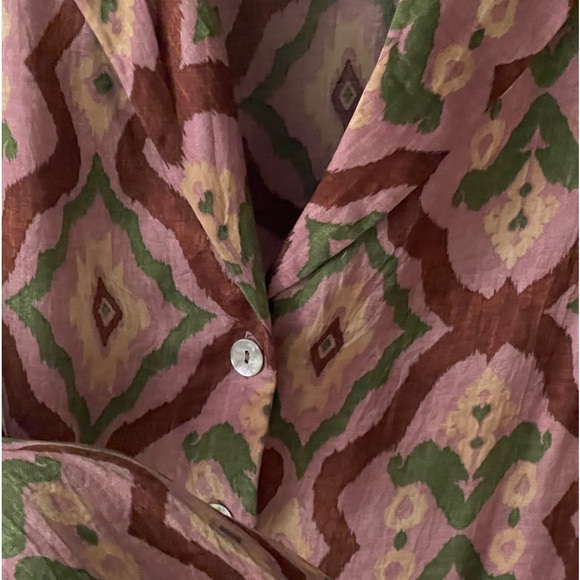 Zara Printed Flowy Shirt made in Morocco size XL - Picture 4 of 9